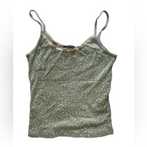 John Galt Brandy Melville Sage Pointelle Lace Skylar Tank Top